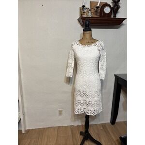 Lauren‎ Ralph Lauren Dress Womens Small Sheath Crochet Eyelet 100% Cotton Career